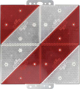 Produktbild: Warntafel links 285 x 285 mm rot, weiß, reflektierend, Kunststoff, Stahl, verzinkt