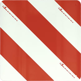 Produktbild: Warntafel Folie Typ 1 links/rechts 423 x 423 mm rot, weiß, beidseitig beklebt, ohne Beleuchtung, Stahl, verzinkt