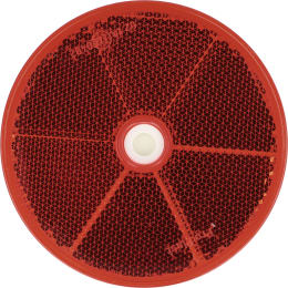 Produktbild: Rückstrahler rund, rot, Ø 80 mm, geklebt, geschraubt