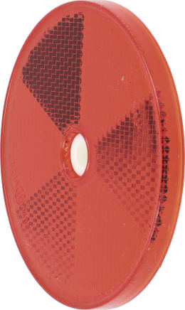 Produktbild: Rückstrahler rund, rot, Ø 80 mm, geklebt, geschraubt