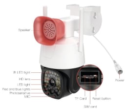 Produktbild: IP-Kamera 100 ° für die Überwachung von Innen- und Außenbereichen