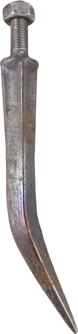 Produktbild: Industriehof® Eggenzinken 180 mm, M 14 AG, Vierkant, gebogen, Stahl (C45)