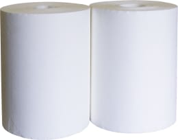 Produktbild: KERBL Euterpapier UdderoClean, zwei weiße Papierrollen ohne Kartonkern