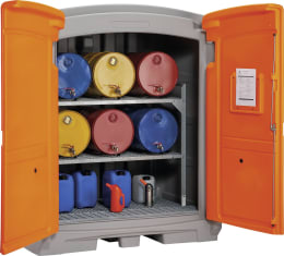 Produktbild: Cemo Gefahrstoffdepot 220/2, für zwei 200 Liter Fässer, 11550