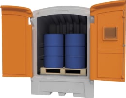Produktbild: Cemo Gefahrstoffdepot 1100/1, für vier 200 Liter Fässer, 11551