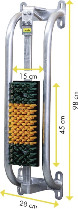 Produktbild: Patura Kuhbürste 280 x 980 mm für Kälber und Jungrinder, mit Schutzkorb, gefedert