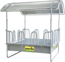 Produktbild: Patura Heuraufe Compact 2,00 x 2,00 m, 12 Fressplätze Sicherheits-Palisadenfressgitter, für Pferde, Rinder