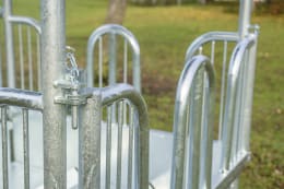 Lifestyle: Patura Heuraufe Compact 2,00 x 2,00 m, 12 Fressplätze Sicherheits-Palisadenfressgitter, für Pferde, Rinder