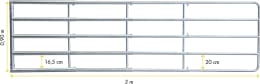 Technische Zeichnung: Patura Weidetor Compact 1,25 – 3,00 m x 0,90 m, 3-fach verstellbar