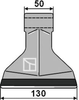 Technische Zeichnung: Industriehof® Hammerschlegel 130 x 50 mm, Ø 20,5 mm, für Mulcher Mulcher Fehrenbach, Sauerburger