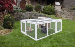Lifestyle: KERBL Freilaufgehege 132 x 102 x 59 cm mit integriertem Unterschlupfhaus