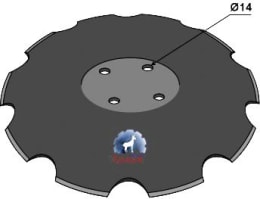 Produktbild: NIAUX 200 Eggenscheibe 570 x 5 mm, LK 110 mm, gewölbt, gezahnt, flacher Ansatz, für universal