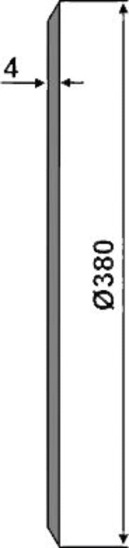 Technische Zeichnung: NIAUX 200 Säscheibe 380 x 4 mm, LK 85 mm, gerade, glatt, für Sämaschine Kuhn, 31-0984