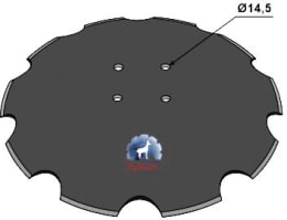 Produktbild: NIAUX 200 Eggenscheibe 560 x 4,3 mm, LK 99 mm, gewölbt, gezahnt, für Quivogne