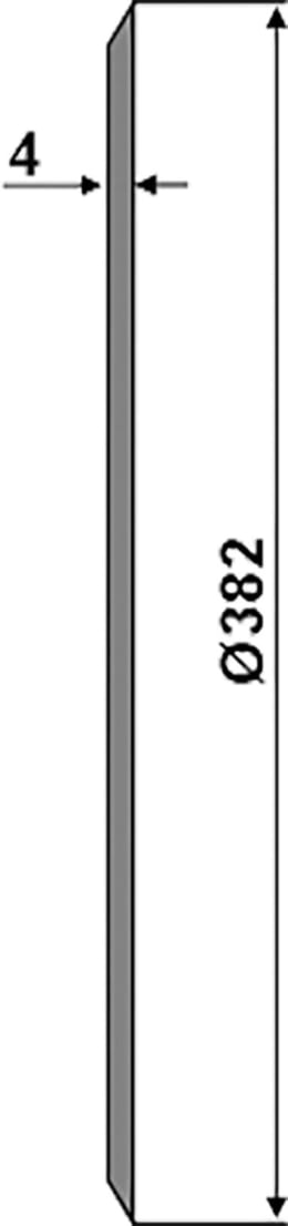 Technische Zeichnung: NIAUX 200 Säscheibe 382 x 4 mm, LK 80 mm, gerade, glatt, für Sämaschine Väderstad