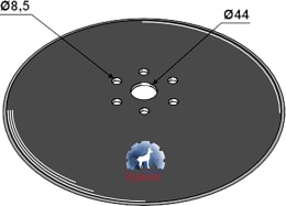 Produktbild: NIAUX 200 Säscheibe 382 x 4 mm, LK 80 mm, gerade, glatt, für Sämaschine Väderstad