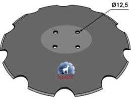 Produktbild: NIAUX 200 Eggenscheibe 510 x 5 mm, LK 98 mm, gewölbt, gezahnt, flacher Ansatz, für Bednar, Farmet, Köckerling