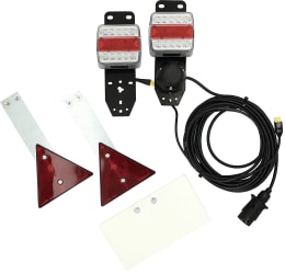 Produktbild: LED-Rückleuchtensatz mit Schluss-, Brems-, Blink-, Kennzeichenlicht, mit Steckdose, ohne Schlagschutz