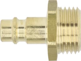 Produktbild: Druckluftstecker G 1/2-14 AG, NW, Messing, Abdichtung durch PVC-Dichtring