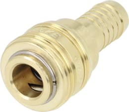 Produktbild: Druckluftmuffe Tülle 13 mm, Euro NW 7,2, Messing, Ventilart einseitig absperrend