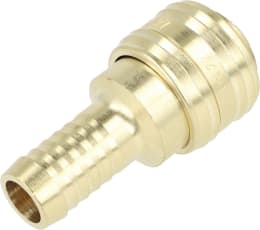 Produktbild: Druckluftmuffe Tülle 13 mm, Euro NW 7,2, Messing, Ventilart einseitig absperrend