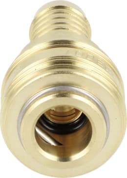 Produktbild: Druckluftmuffe Tülle 13 mm, Euro NW 7,2, Messing, Ventilart einseitig absperrend