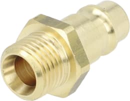 Produktbild: Druckluftstecker G 1/4-19 AG, NW, Messing, Abdichtung durch PVC-Dichtring