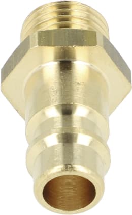 Produktbild: Druckluftstecker G 1/4-19 AG, NW, Messing, Abdichtung durch PVC-Dichtring