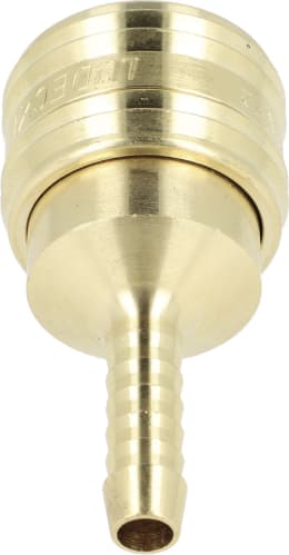 Produktbild: Druckluftmuffe Tülle 6 mm, Euro NW 7,2, Messing, Ventilart einseitig absperrend