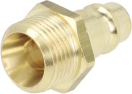 Produktbild: Druckluftstecker G 3/8-19 AG, NW, Messing, Abdichtung durch PVC-Dichtring