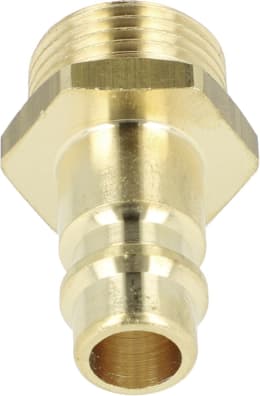 Produktbild: Druckluftstecker G 3/8-19 AG, NW, Messing, Abdichtung durch PVC-Dichtring