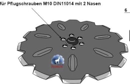 Produktbild: NIAUX 200 Sechscheibe 610 x 6 mm, LK 110 mm, gerade, gezahnt, für Vogel & Noot