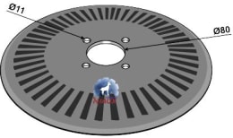 Produktbild: NIAUX 200 Sechscheibe 520 x 5 mm, LK 105 mm, gerade, glatt, für Agrolux, Massey Ferguson, Överum