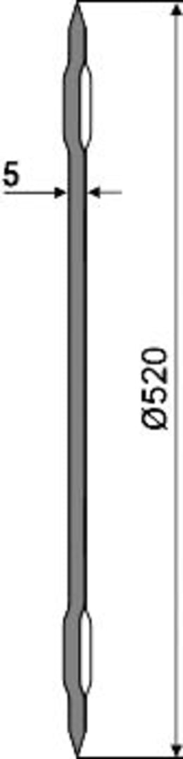 Technische Zeichnung: NIAUX 200 Sechscheibe 520 x 5 mm, LK 105 mm, gerade, glatt, für Agrolux, Massey Ferguson, Överum