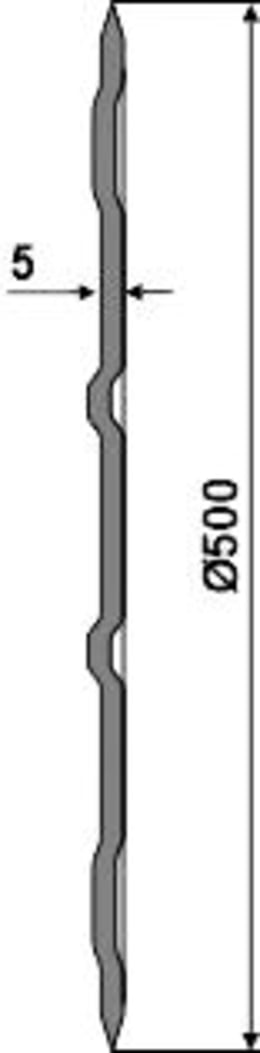Technische Zeichnung: NIAUX 200 Sechscheibe 500 x 5 mm, LK 90/100 mm, gerade, gezahnt, für Vogel & Noot