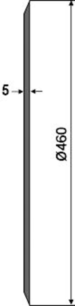 Technische Zeichnung: NIAUX 200 Sechscheibe 460 x 5 mm, LK 80 mm, gerade, gezahnt, für Kverneland