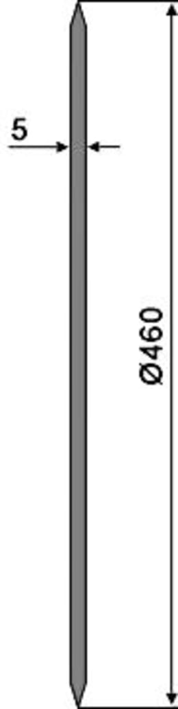 Technische Zeichnung: NIAUX 200 Sechscheibe 460 x 5 mm, LK 80 mm, gerade, glatt, für Kverneland