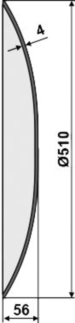 Technische Zeichnung: NIAUX 200 Eggenscheibe 510 x 4 mm, LK 110 mm, gewölbt, glatt, flacher Ansatz, für Pöttinger