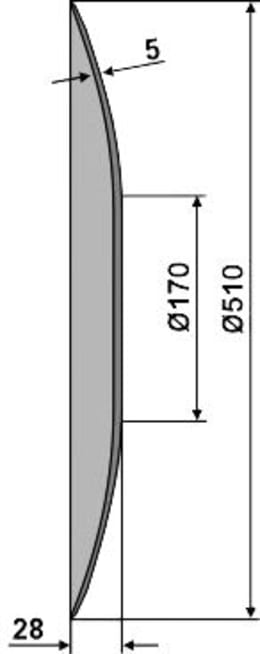 Technische Zeichnung: NIAUX 200 Eggenscheibe 510 x 5 mm, LK 98 mm, gewölbt, gezahnt, für Vogel & Noot