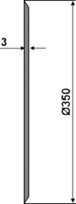 Technische Zeichnung: NIAUX 200 Säscheibe 350 x 3 mm, LK 85 mm, gerade, glatt, für Sämaschine Kuhn