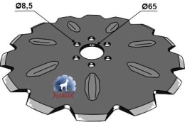 Produktbild: NIAUX 200 Sechscheibe 510 x 5 mm, LK 87 mm, gerade, gezahnt, für Rabe