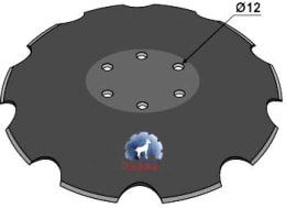 Produktbild: NIAUX 200 Eggenscheibe 510 x 5 mm, LK 98 mm, gewölbt, gezahnt, für Vogel & Noot
