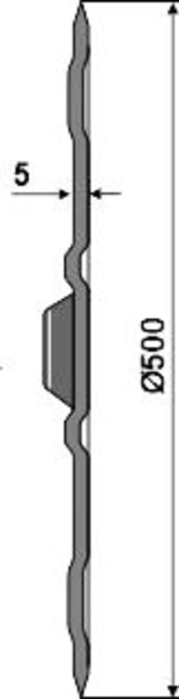 Technische Zeichnung: NIAUX 200 Sechscheibe 500 x 5 mm, LK 110 mm, gerade, gezahnt, für Vogel & Noot