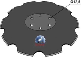 Produktbild: NIAUX 200 Eggenscheibe 560 x 6 mm, LK 98 mm, gewölbt, gezahnt, für Vogel & Noot