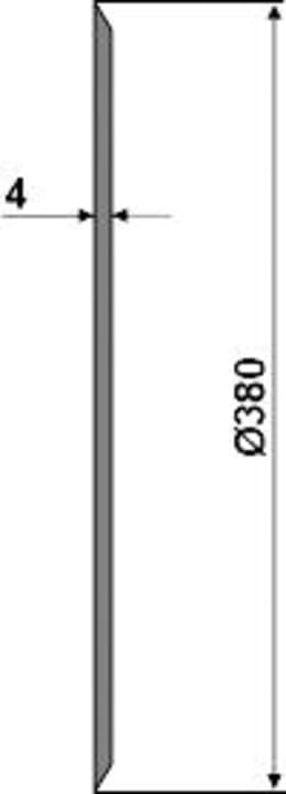 Technische Zeichnung: NIAUX 200 Säscheibe 380 x 4 mm, LK 85 mm, gerade, glatt, für Sämaschine Kuhn, Monosem