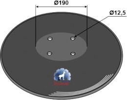 Technische Zeichnung: NIAUX 200 Eggenscheibe 580 x 5 mm, LK 110 mm, gewölbt, glatt, flacher Ansatz, für Pöttinger