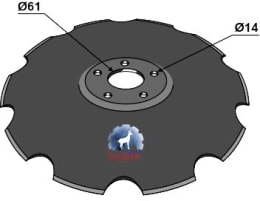 Produktbild: NIAUX 200 Eggenscheibe 510 x 6 mm, LK 113 mm, gewölbt, gezahnt, flacher Ansatz, für Great Plains, Simba