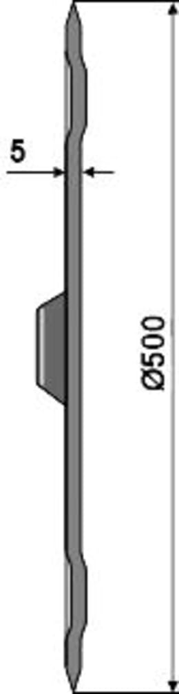 Technische Zeichnung: NIAUX 200 Sechscheibe 500 x 5 mm, LK 110 mm, gerade, glatt, für Vogel & Noot