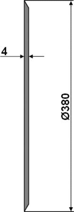 Technische Zeichnung: NIAUX 200 Säscheibe 380 x 4 mm, LK 85 mm, gerade, glatt, mit Lager und Nieten, für Sämaschine Kuhn