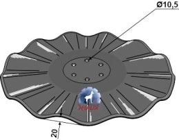 Produktbild: NIAUX 200 Eggenscheibe 460 x 4 mm, LK 100 mm, gerade, gewellt, für Kuhn